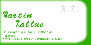 martin kallus business card